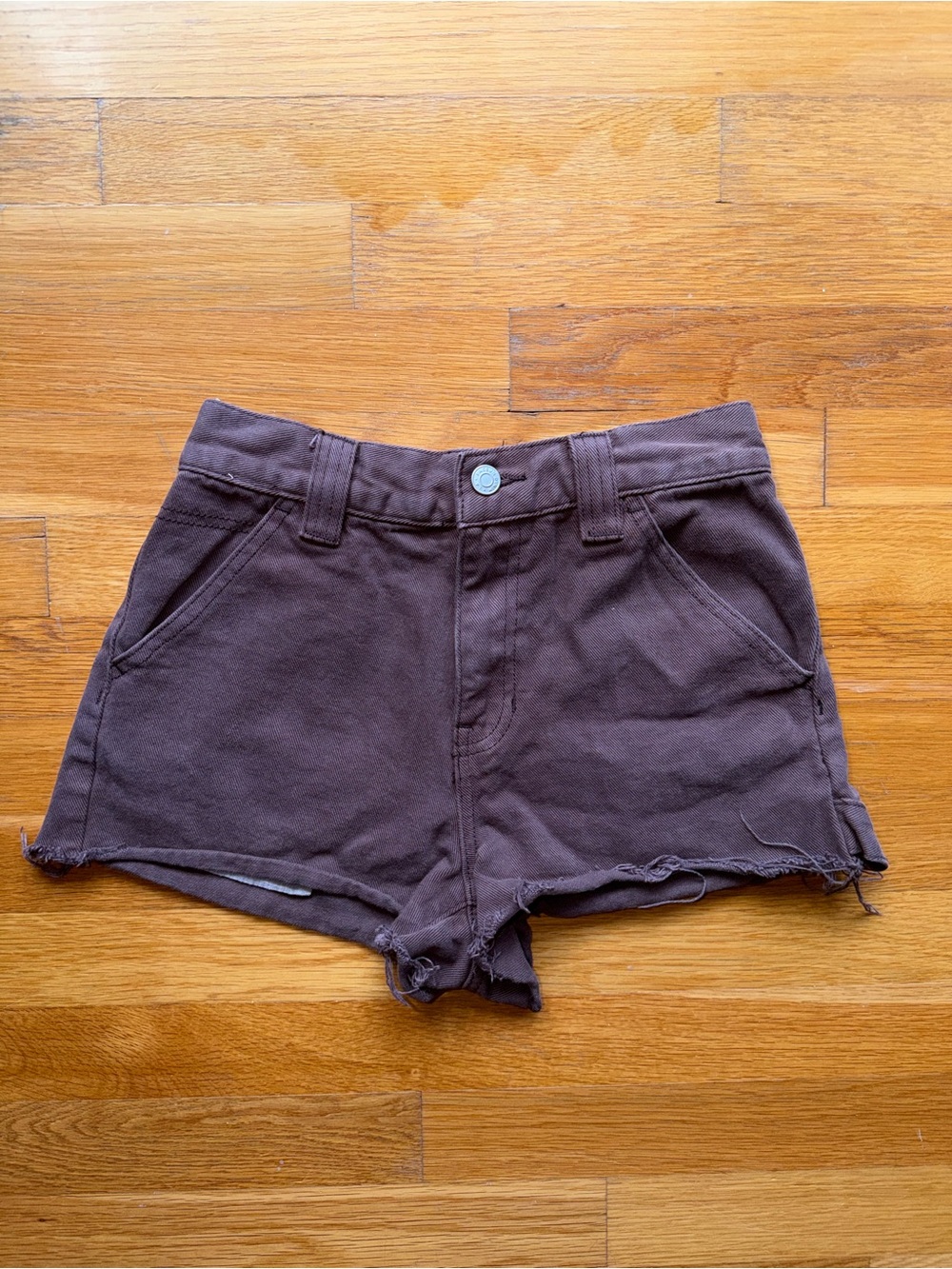 PacSun Dark Brown Denim Shorts - Size 24